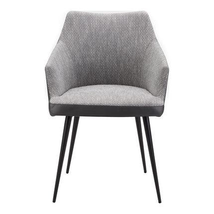 Gray and Black Faux Leather Dining Arm Chair HomeRoots