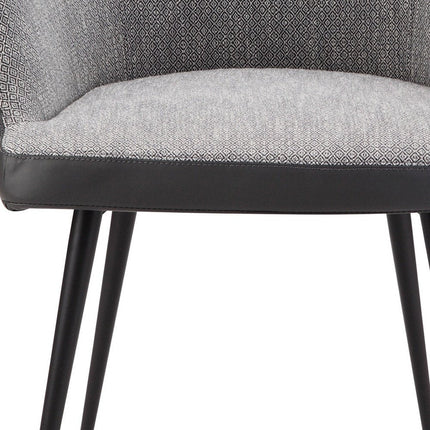 Gray and Black Faux Leather Dining Arm Chair HomeRoots