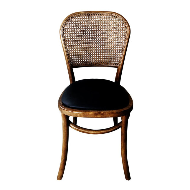 Set of Two Brown Faux Leather Open Back Dining Side Chairs HomeRoots
