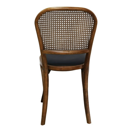 Set of Two Brown Faux Leather Open Back Dining Side Chairs HomeRoots