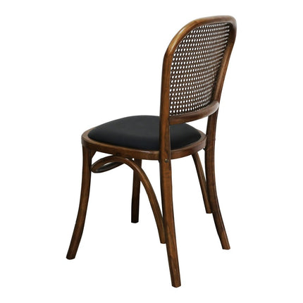 Set of Two Brown Faux Leather Open Back Dining Side Chairs HomeRoots