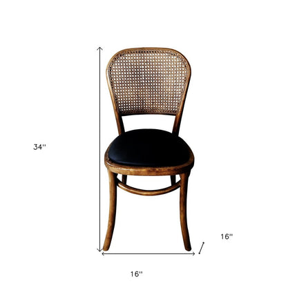 Set of Two Brown Faux Leather Open Back Dining Side Chairs HomeRoots
