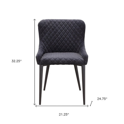 Gray Tufted Velvet Dining Side Chair HomeRoots
