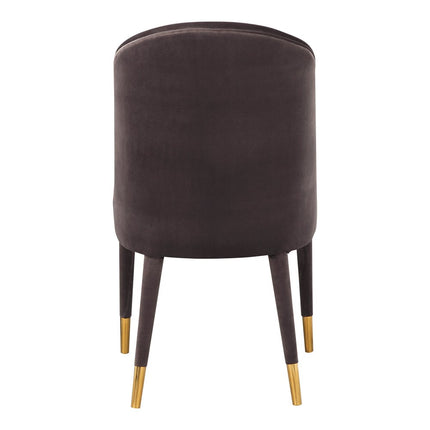 Set of Two Gray Black and Gold Velvet Dining Side Chairs HomeRoots