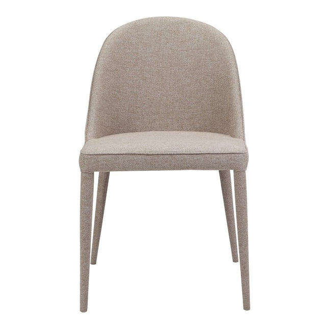 Set of Two Light Gray Fabric Dining Side Chairs HomeRoots