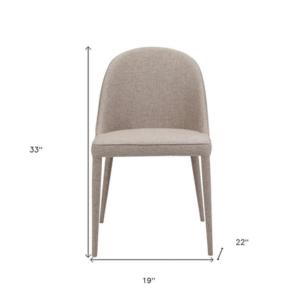 Set of Two Light Gray Fabric Dining Side Chairs HomeRoots