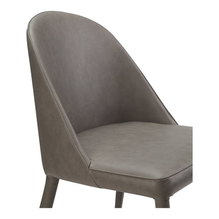 Set of Two Gray Faux Leather Dining Side Chairs HomeRoots