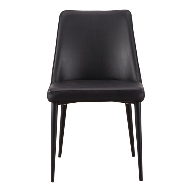 Set of Two Black Faux Leather Dining Side Chairs
