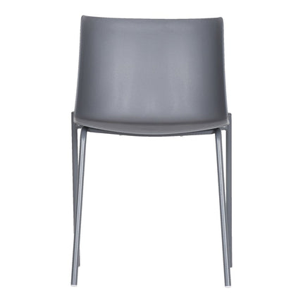 Set of Two Gray Steel and Heavy Duty Plastic Dining Side Chairs HomeRoots