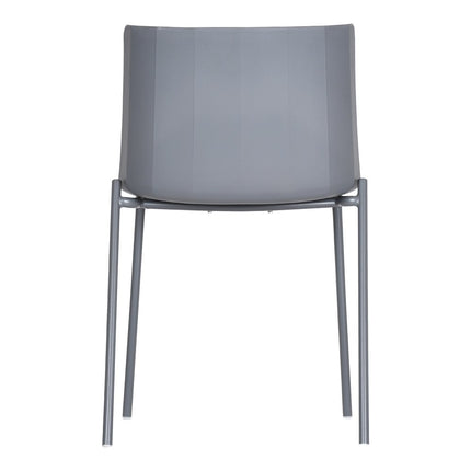 Set of Two Gray Steel and Heavy Duty Plastic Dining Side Chairs HomeRoots