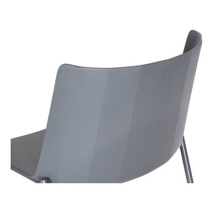 Set of Two Gray Steel and Heavy Duty Plastic Dining Side Chairs HomeRoots