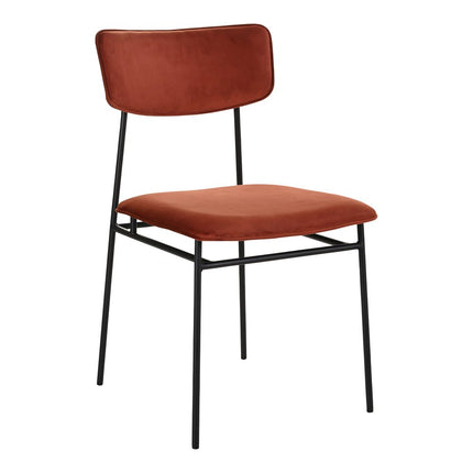 Set of Two Amber and Black Fabric Open Back Dining Side Chairs HomeRoots