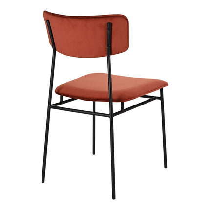 Set of Two Amber and Black Fabric Open Back Dining Side Chairs HomeRoots