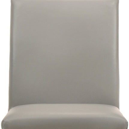 Set of Two Gray and Brown Leather Dining Side Chairs HomeRoots