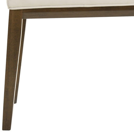 Set of Two White and Brown Leather Dining Side Chairs HomeRoots