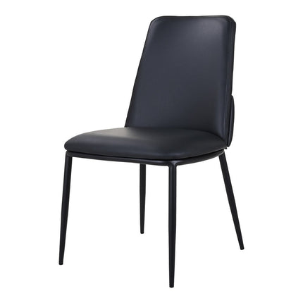 Black Leather Dining Side Chair HomeRoots