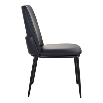 Black Leather Dining Side Chair HomeRoots