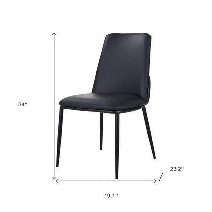 Black Leather Dining Side Chair HomeRoots