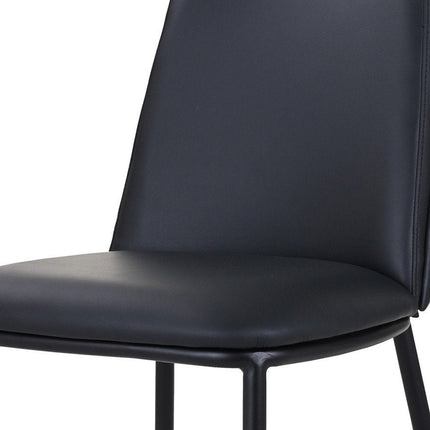 Black Leather Dining Side Chair HomeRoots