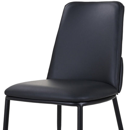 Black Leather Dining Side Chair HomeRoots