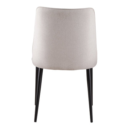 Set of Two White and Black Fabric Dining Side Chairs HomeRoots