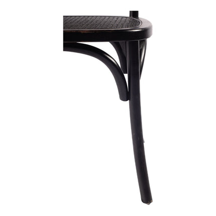 Set of Two Black Rattan Open Back Dining Side Chairs HomeRoots