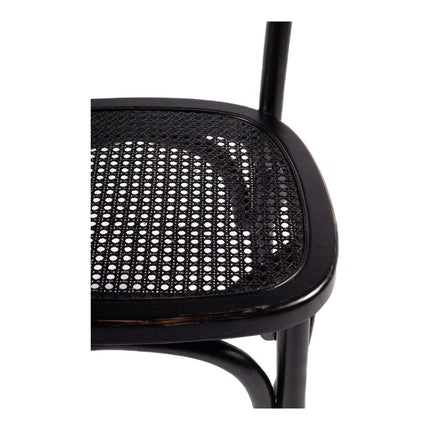 Set of Two Black Rattan Open Back Dining Side Chairs HomeRoots