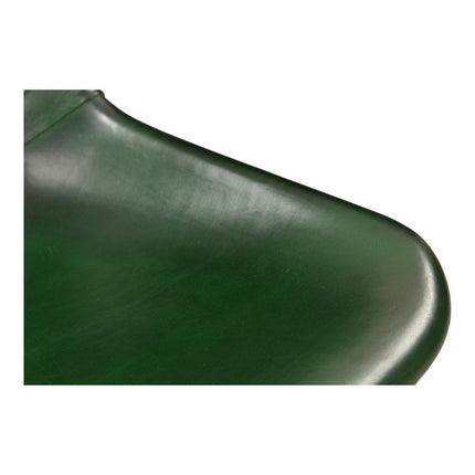 Set of Two Green and Gold Leather Dining Side Chairs HomeRoots