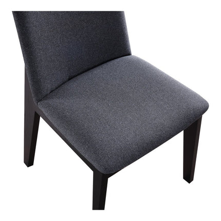 Set of Two Charcoal and Black Fabric Dining Side Chairs HomeRoots