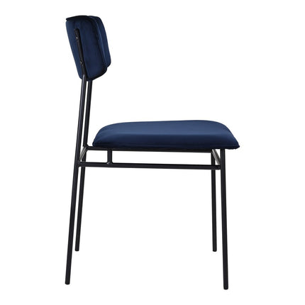 Blue and Black Velvet Open Back Dining Side Chair HomeRoots