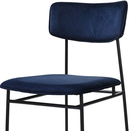 Blue and Black Velvet Open Back Dining Side Chair HomeRoots
