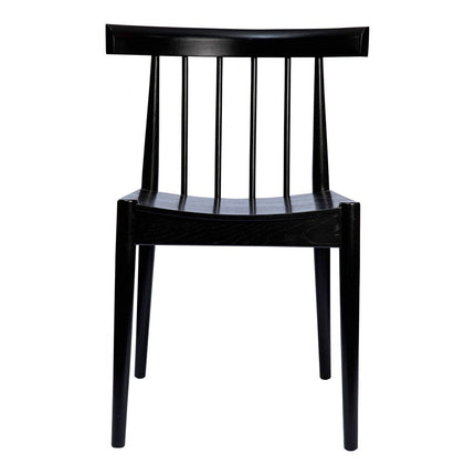 Black Solid Wood and Wood Slat Back Dining Side Chair HomeRoots