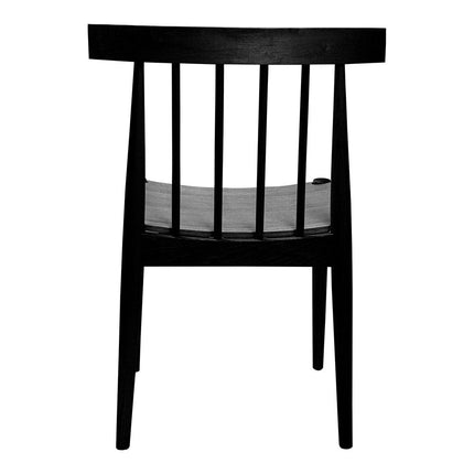 Black Solid Wood and Wood Slat Back Dining Side Chair HomeRoots