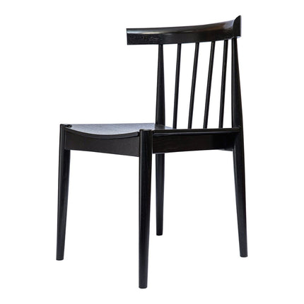 Black Solid Wood and Wood Slat Back Dining Side Chair HomeRoots