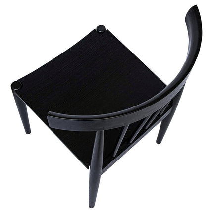 Black Solid Wood and Wood Slat Back Dining Side Chair HomeRoots