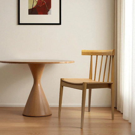 Natural Wood Slat Back Dining Side Chair HomeRoots