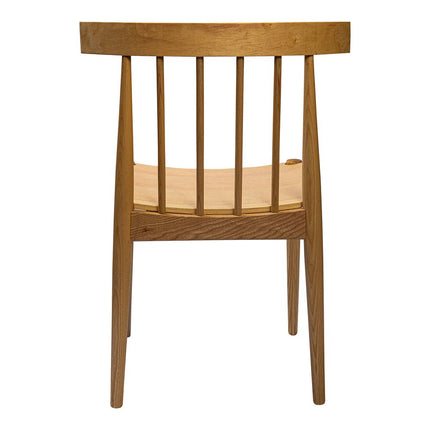 Natural Wood Slat Back Dining Side Chair HomeRoots