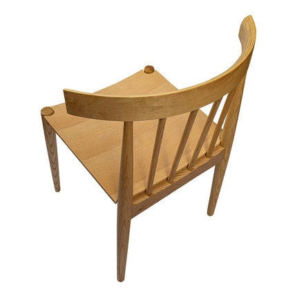 Natural Wood Slat Back Dining Side Chair HomeRoots