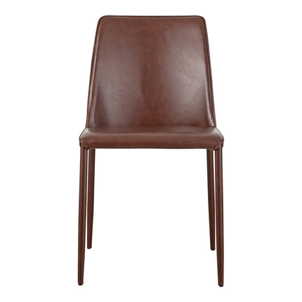 Set of Two Maroon Faux Leather Dining Side Chairs HomeRoots