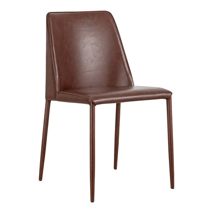 Set of Two Maroon Faux Leather Dining Side Chairs HomeRoots