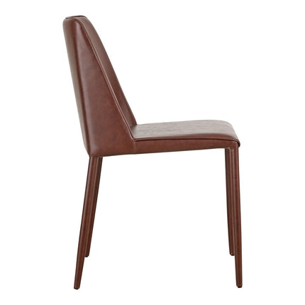Set of Two Maroon Faux Leather Dining Side Chairs HomeRoots