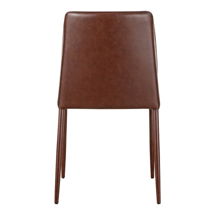 Set of Two Maroon Faux Leather Dining Side Chairs HomeRoots