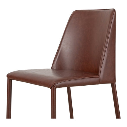 Set of Two Maroon Faux Leather Dining Side Chairs HomeRoots