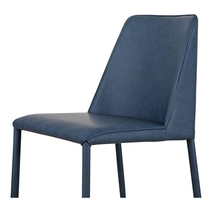 Set of Two Blue Faux Leather Dining Side Chairs HomeRoots