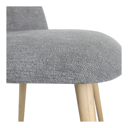 Set of Two Gray and Natural Fabric Dining Side Chairs HomeRoots