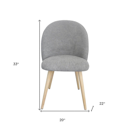 Set of Two Gray and Natural Fabric Dining Side Chairs HomeRoots