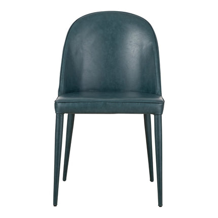 Set of Two Blue Faux Leather Dining Side Chairs HomeRoots