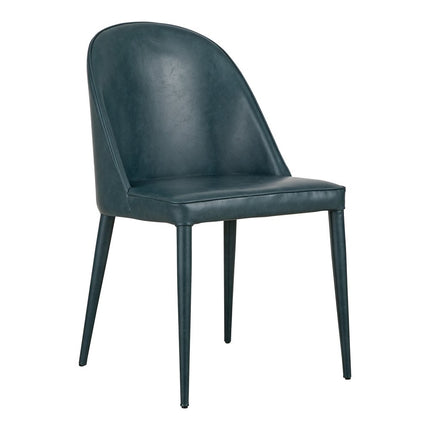 Set of Two Blue Faux Leather Dining Side Chairs HomeRoots