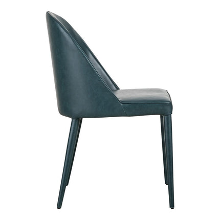 Set of Two Blue Faux Leather Dining Side Chairs HomeRoots