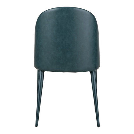 Set of Two Blue Faux Leather Dining Side Chairs HomeRoots